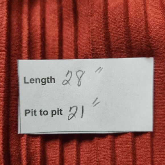 AGB Rust Pleated Blouse Size Large Rust Red Tunic Layered Look Tunic - Picture 9 of 9